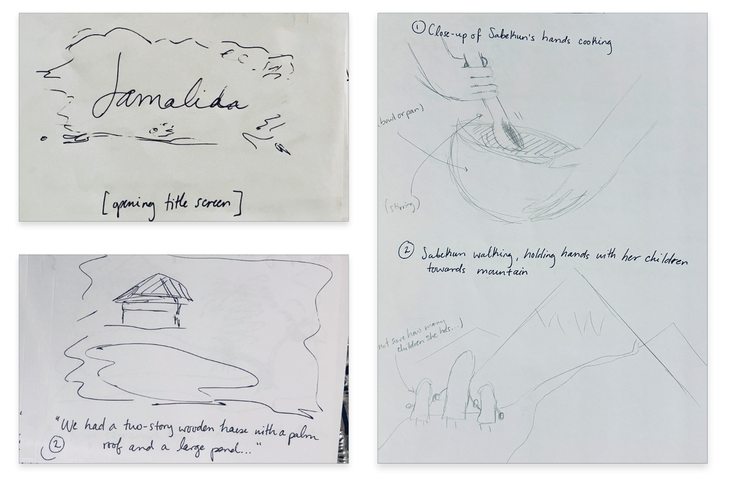Select storyboard scenes from Memories of Home. (Amanda Weisbrod / RFA)